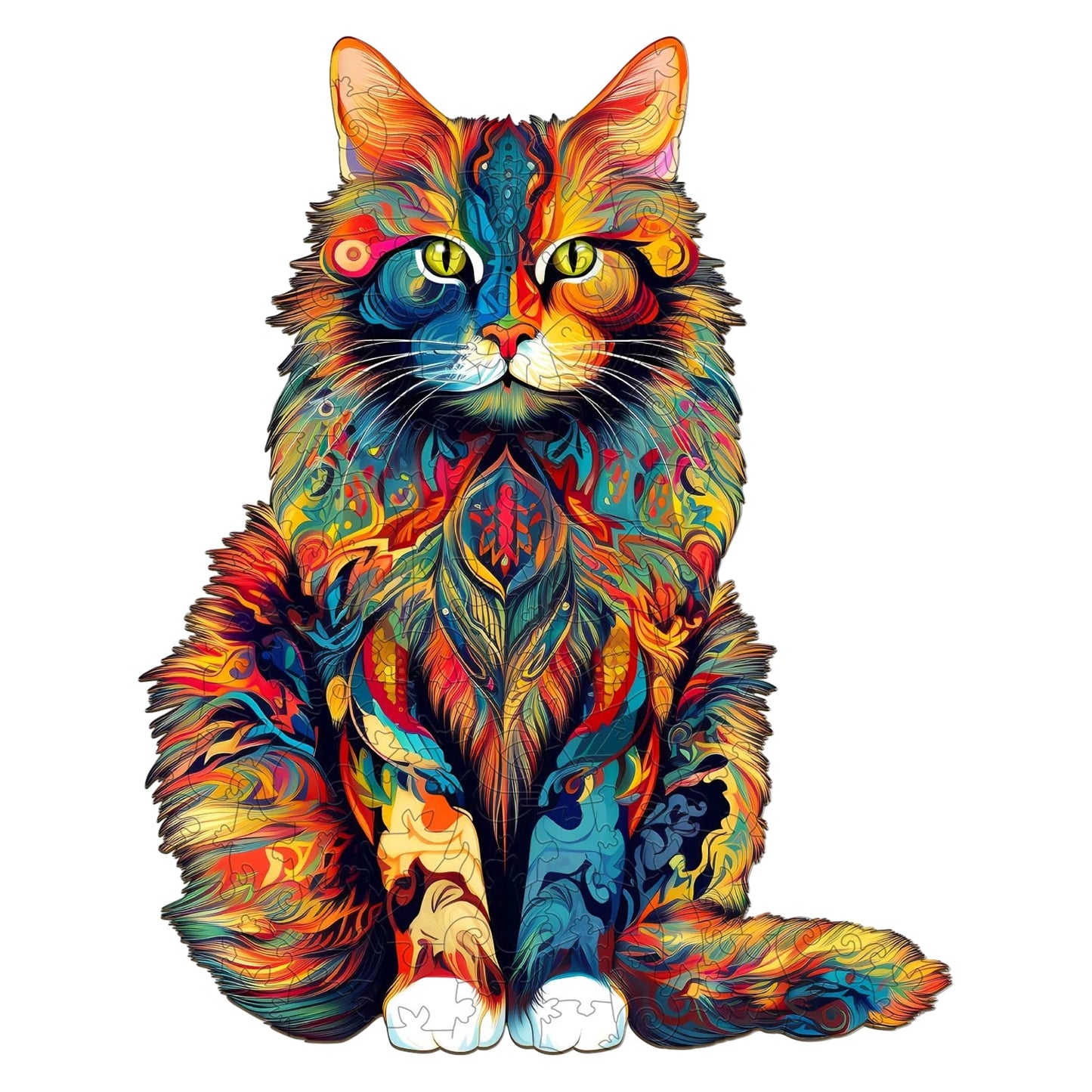 Cat Pattern Wooden Puzzle Animal Shape Wood Puzzles unique Cat Shapes Jigsaw puzzle Alien Animal Jigsaw Puzzle Educational Toys